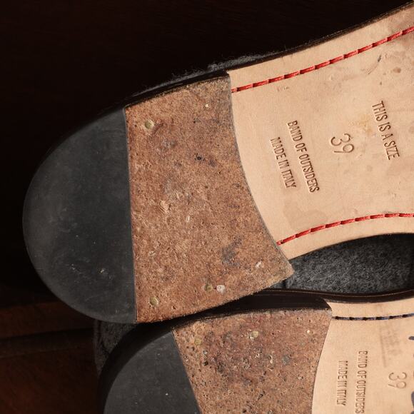 Band of Outsiders Oxfords Womens SZ EU 39 US 8.5-9 Gray Felted Wool Shoes Italy - Picture 10 of 14